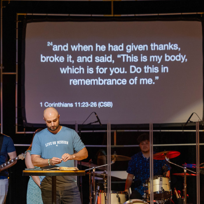 Pastor speaking during a sermon